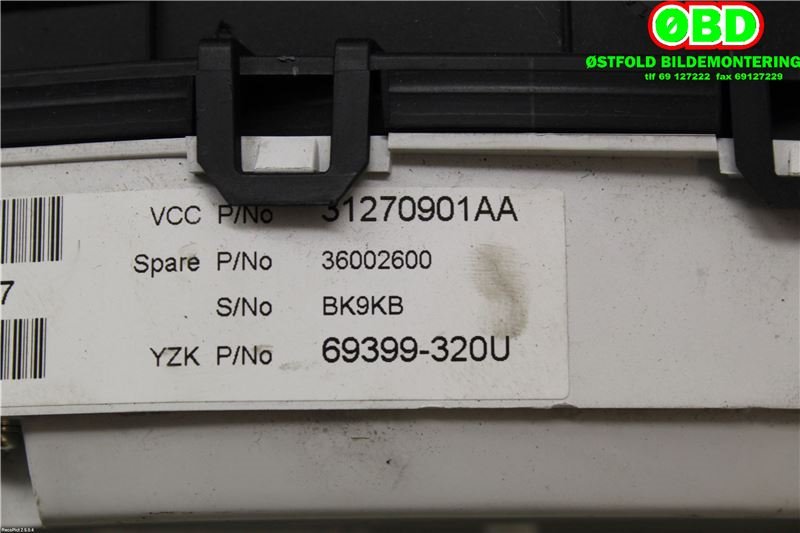 Instrumentpanel til Volvo V70 2007-2013 (Type III, Fase 1) (VOLVO|36002600||31270901AA)