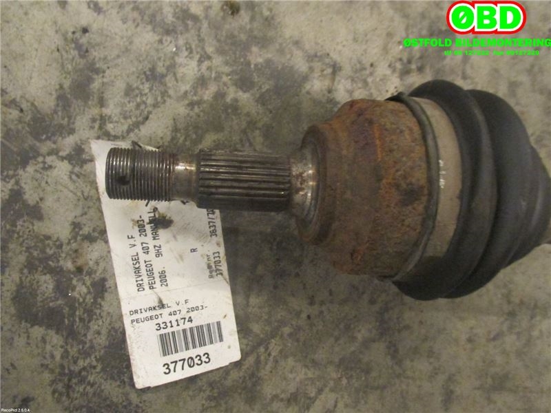 Drivaksel venstre foran til Peugeot 407 2004-2010  (1,6 HDI|3272GG|)