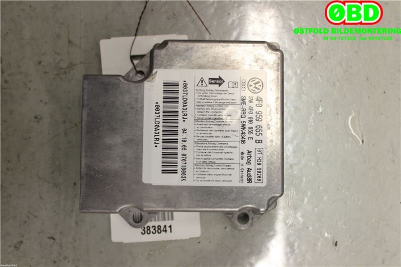 Airbag elektronikk til Audi A6 2005-2008 (Type III, Fase 1) (C6) (C6) (AUDI|4F0 910 655 E||4F0959655B)