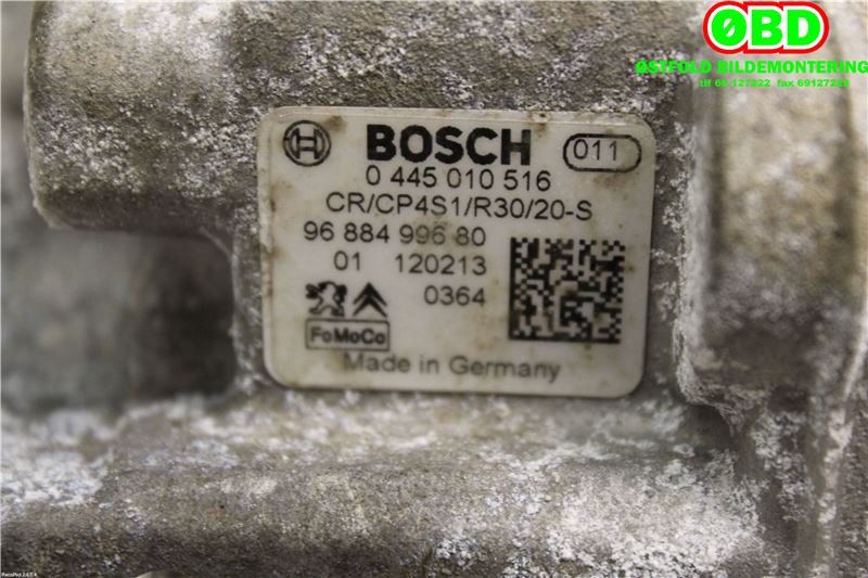 Dieselpumpe til Peugeot 208 2012-2019 (Type I)  (PEUGEOT|1920RF|0445010516|9688499680)