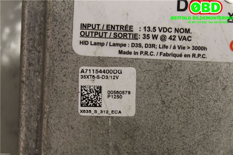 Styreenhet xenon/ballast til Ford Focus 2011-2014 (Type III, Fase 1)  (1710026|BM5113C170AA|)