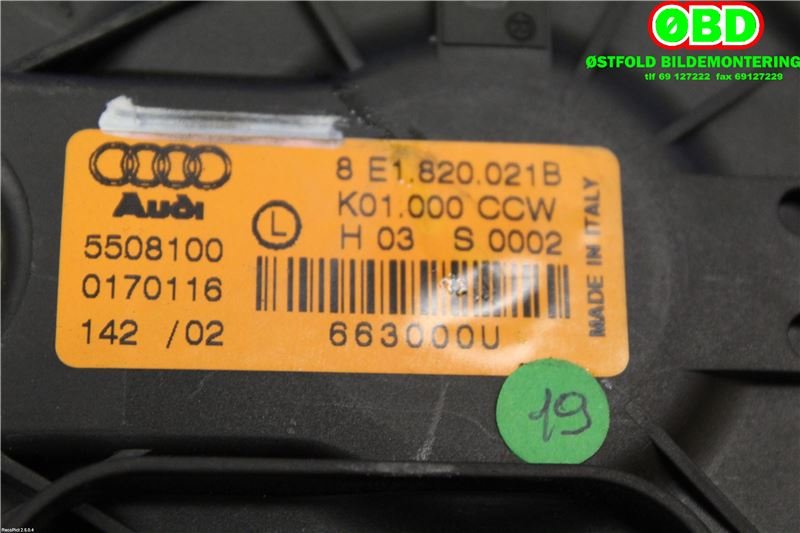 Varmeapparat motor til Audi A4 2001-2004 (Type II) (B6) (B6) (AUDI|8E1820021E||8E1820021B)