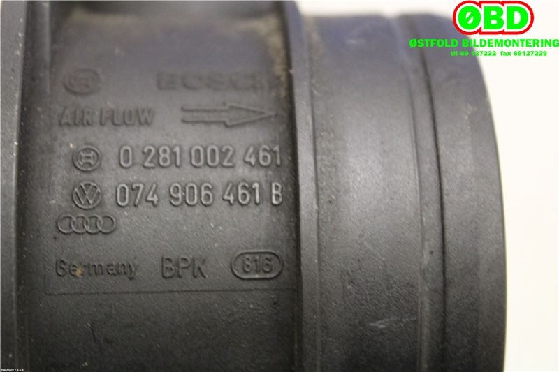 Luftmengde/luftmassemåler til VW Passat 2001-2005 (B5,3BG) (B5,3BG) (VOLKSWAGEN|074 906 461 B|0281002461|074906461B)