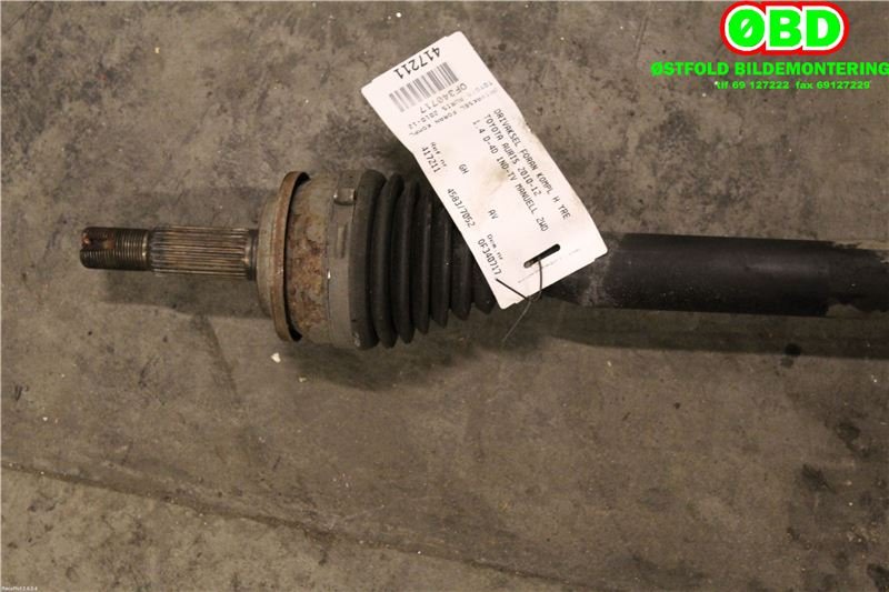 Drivaksel høyre foran til Toyota Auris 2010-2012 (Type I, Fase 2)  (TOYOTA|4341002580|4341002581|)