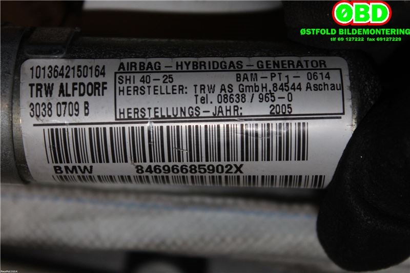 Airbag gardin venstre til BMW 3-Serie 2005-2011 (E90/E91/E92/E93) (E90/E91/E92/E93) (BMW|)