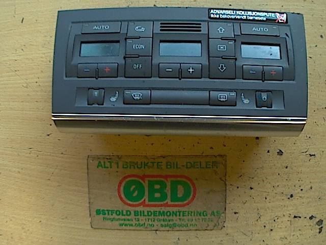 Varmeapparat betjening til Audi A4, 2001-2004 (Type II) (B6) (B6) (AUDI|8E0820043AB)