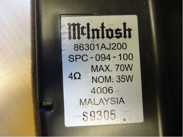 Bilstereo høyttaler til Subaru Outback 2009-2014 (Type IV)  (SUBARU|86301AJ200|)