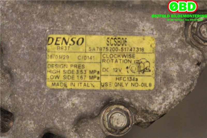 Aircondition kompressor til Fiat 500 2008-2020  (FIAT|51747318|71785268)