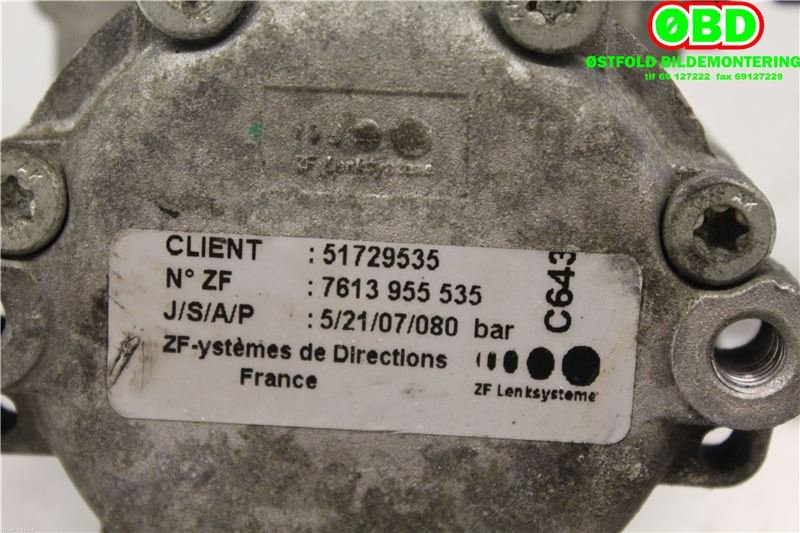 Servo pumpe mekanisk til Fiat Doblo 2006-2010 (Type I, Fase 2)  (FIAT|51729535|7613955535|)