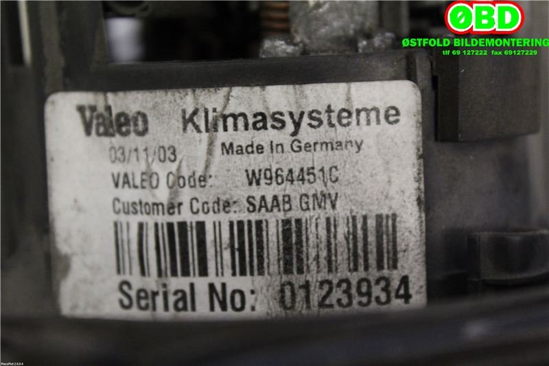 Varmeapparat motor til Saab 9-5 2001-2005 (Type I, Fase 2)  (SAAB||W964451C)