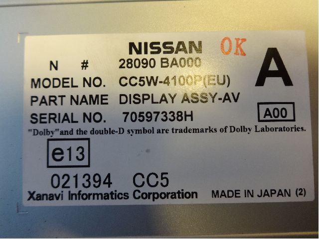 Instrument kjørecomputer til Nissan Primera 2002-2007 (P12) (P12) (NISSAN|28090BA000|)