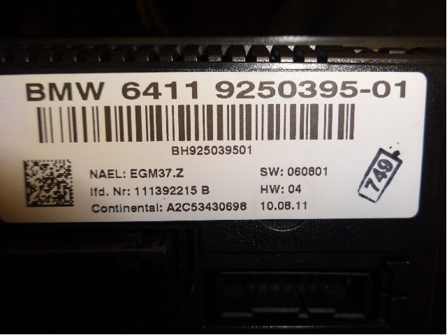 Varmeapparat betjening til BMW 3-Serie 2005-2011 (E90/E91/E92/E93) (E90/E91/E92/E93) (BMW|64 11 9 292 264||64119250395)