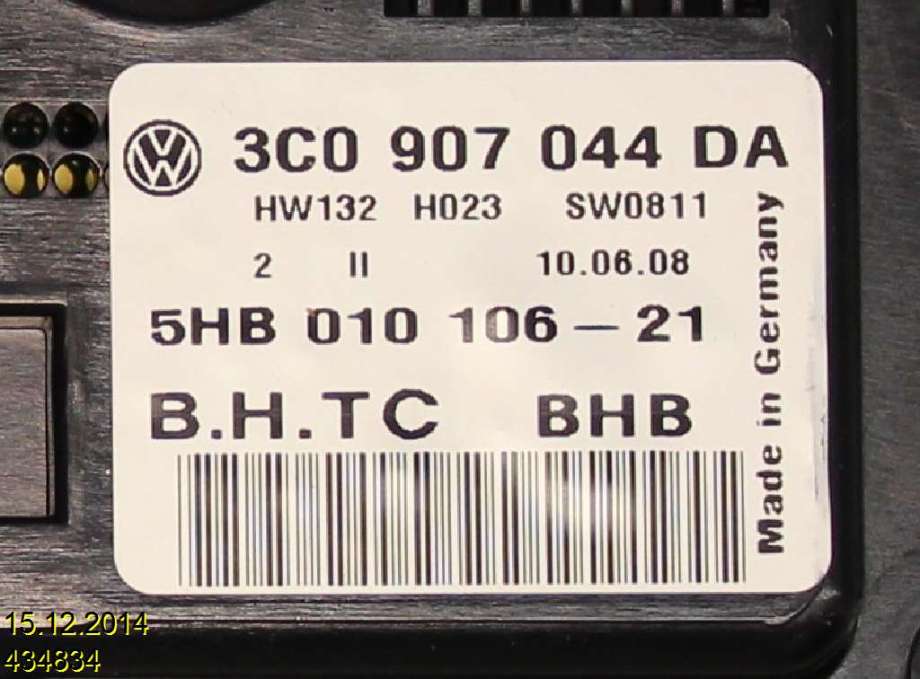 Varmeapparat betjening til VW Passat 2005-2010 (B6) (B6) (2,0TDI 170HK|3C0 907 044 EB||3C0907044DA)