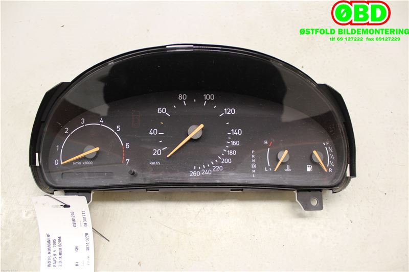 Instrumentpanel til Saab 9-5 2001-2005 (Type I, Fase 2) (SAAB|5373915|69295420T)