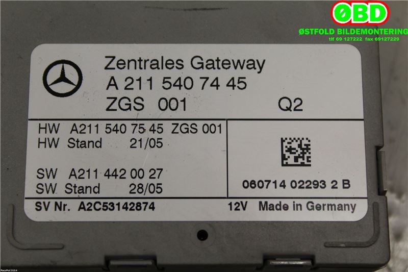 Styreenhet diverse til Mercedes E-Klasse 2006-2009 (Fase 2) (W211) (W211) (MERCEDES|A 211 540 75 45|A 211 540 85 45|2115407445)