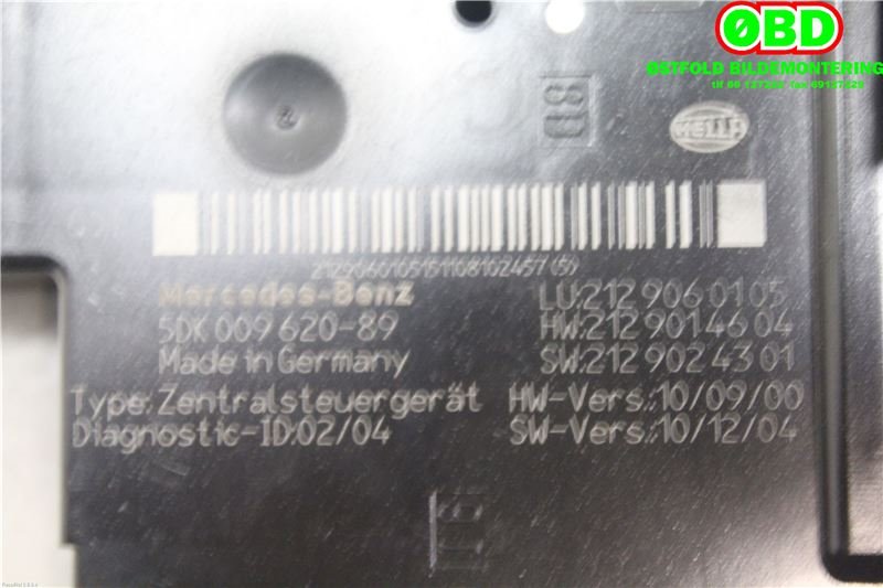 Sikringsboks til Mercedes E-Klasse 2009-2013 (Fase 1) (W212) (W212) (MERCEDES|A 212 900 50 01||2129060105)