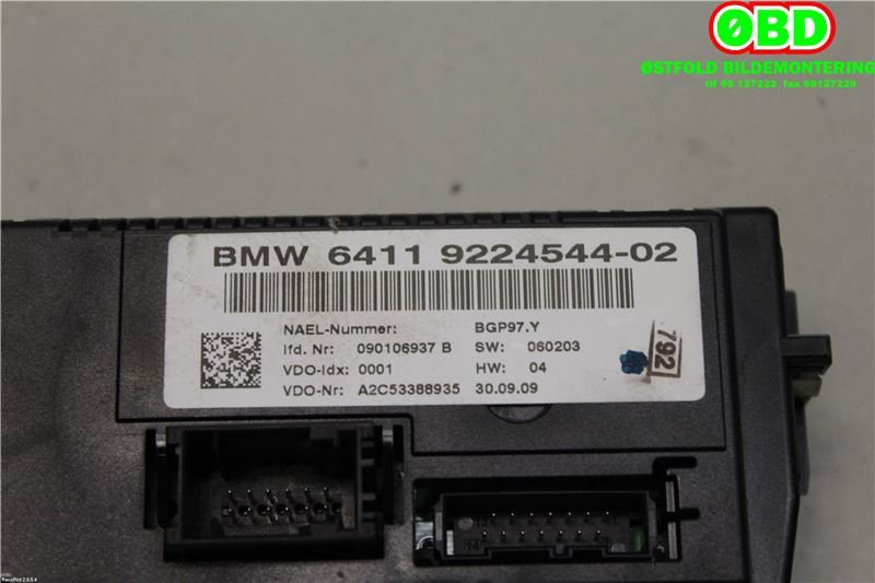 Varmeapparat betjening til BMW 1-Serie 2004-2011 (E81/E82/E87/E88) (E81/E82/E87/E88) (BMW||64119224544)