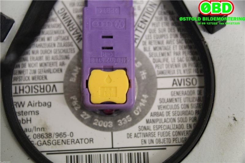 Airbag rattpute til Audi A4 2001-2004 (Type II) (B6) (B6) (AUDI|8P0880201BL||8P0880201D)