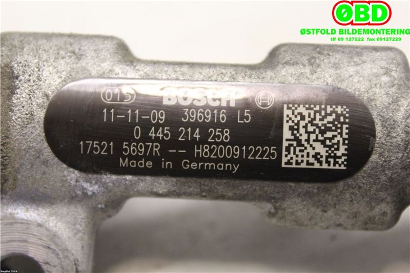 Dyseskinne (fuelrail) til Renault Master 2010-2013 (Type III, Fase 1)  (175215697R|0445214258)
