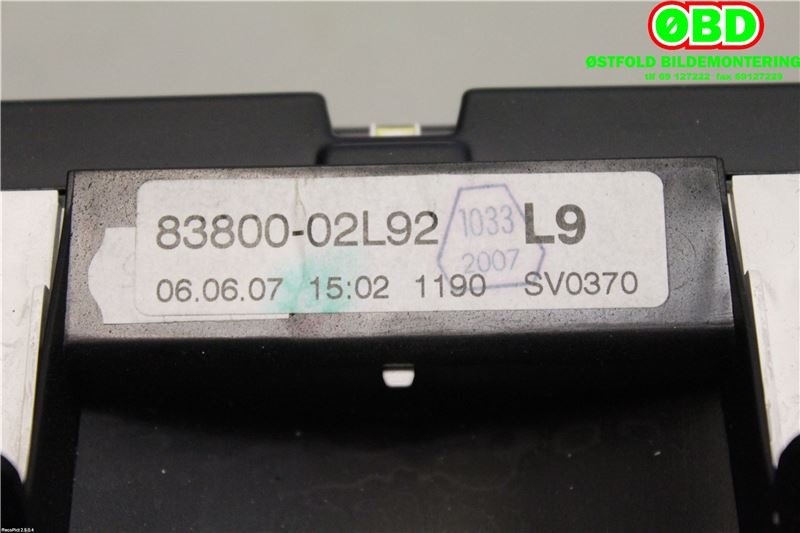 Instrumentpanel til Toyota Auris 2007-2010 (Type I, Fase 1)  (TOYOTA|8380002L92|)