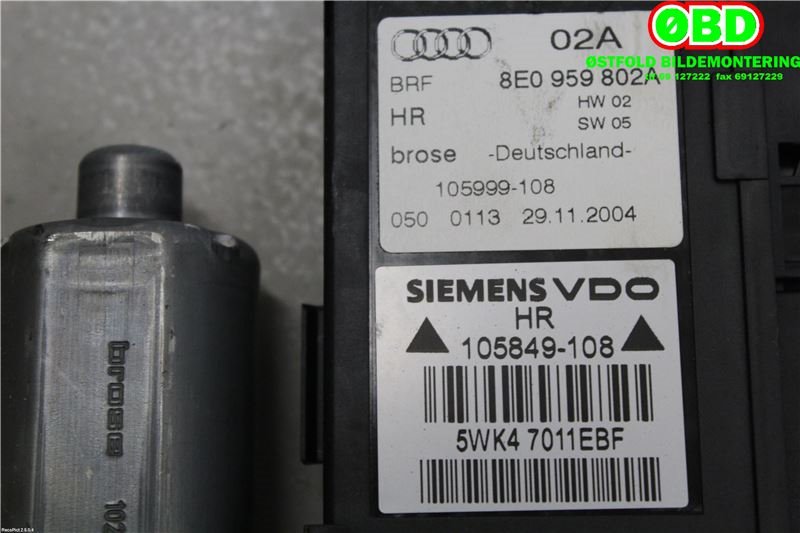 Ruteheis høyre bak til Audi A4 2004-2008 (Type III) (B7) (B7) (AUDI|8E0 959 802 E||8E0959802A)