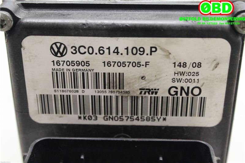 ABS sentral til VW Passat 2005-2010 (B6) (B6) (2,0TDI 170HK|3C0 614 109 K||3C0614109P)