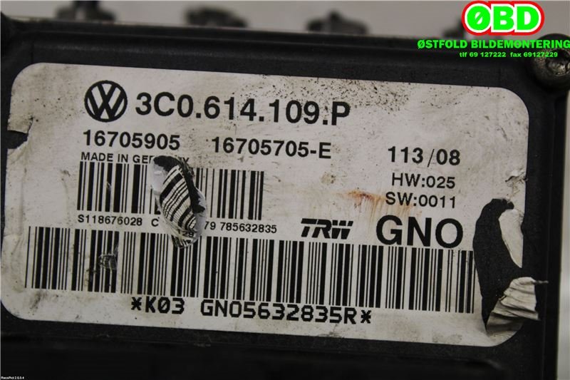 ABS sentral til VW Passat 2005-2010 (B6) (B6) (VOLKSWAGEN|3C0 614 109 K||3C0614109P)