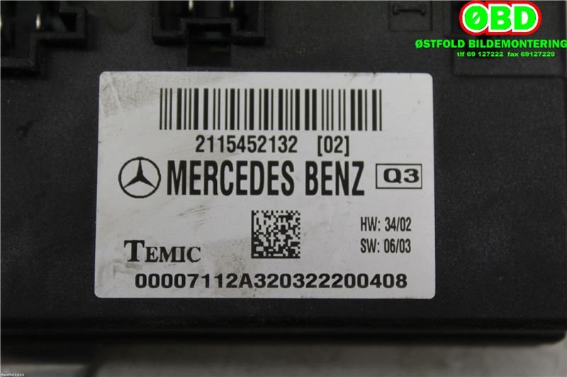 Styreenhet diverse til Mercedes E-Klasse 2002-2006 (Fase 1) (W211) (W211) (A 211 545 21 32|A 211 545 84 32|2115452132)