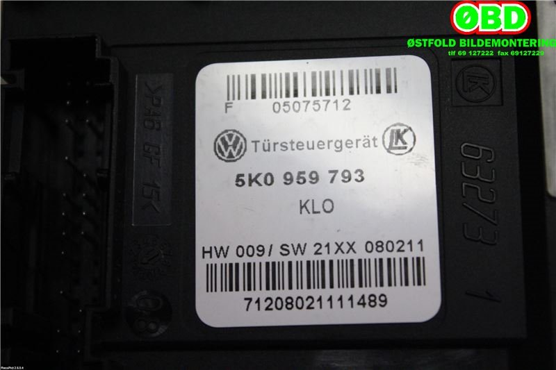 Ruteheis venstre foran til VW Golf VI 2008-2012  (VOLKSWAGEN|5K0 959 701 E||5K0959701D)