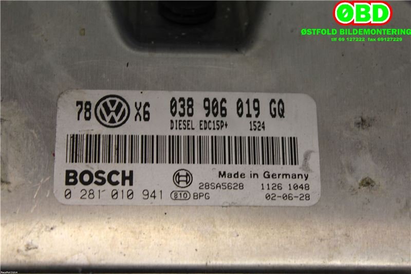Styreenhet motor til VW Passat 2001-2005 (B5,3BG) (B5,3BG) (VOLKSWAGEN|038 906 019 GQ|0281010941|038906019GQ)
