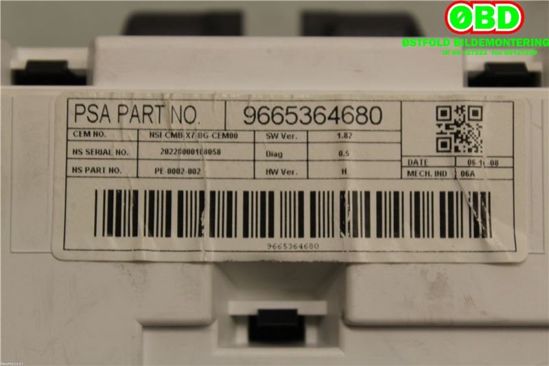 Instrumentpanel til Citroën C5 2008-2017 (Type II) (CITROEN|610353|9809867580|9665364680)