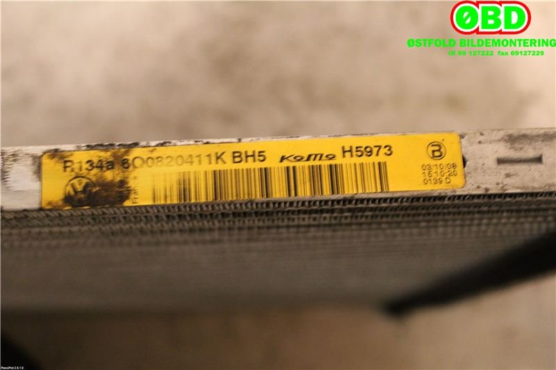Aircondition radiator til Škoda Fabia 2007-2010 (Type II, Fase 1)  (SKODA|6Q0 820 411 K|)