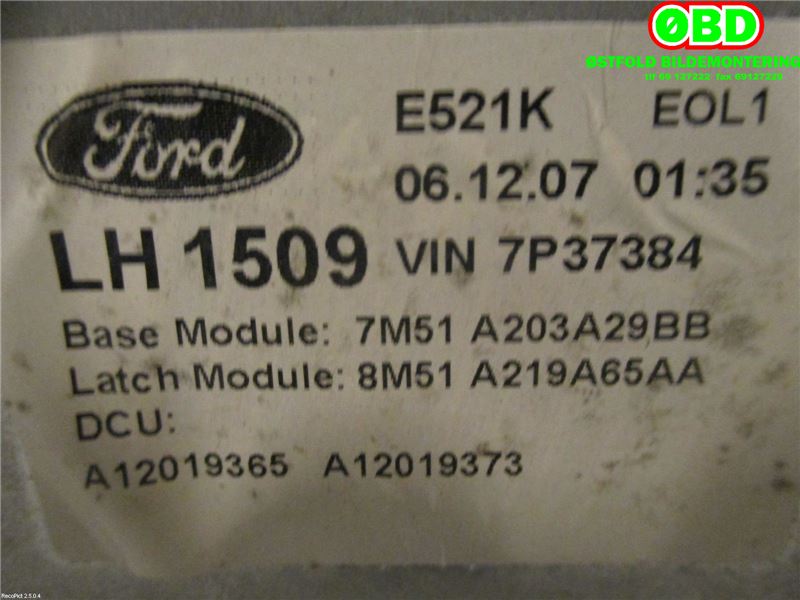 Ruteheis venstre foran til Ford Focus 2008-2010 (Type II, Fase 2) (FORD|1738645|)