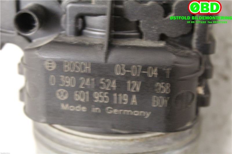 Viskermotor frontrute til Škoda Fabia 2000-2007 (Type I)  (SKODA|6Q1 955 119 A|0390241524|6Q1955119A)