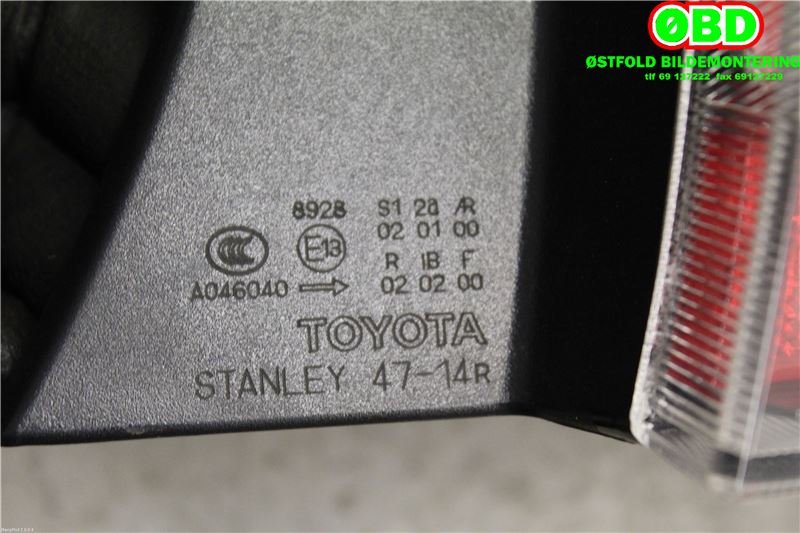 Baklykt høyre til Toyota Prius 2009-2016 (Type III) (COMBI) (COMBI) (8155147090|8155147091|)