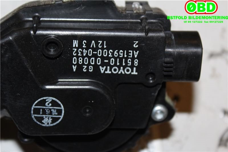 Viskermotor frontrute til Toyota Yaris 2009-2011 (Type II, Fase 2)  (TOYOTA YARIS|851100D080|1593000432)