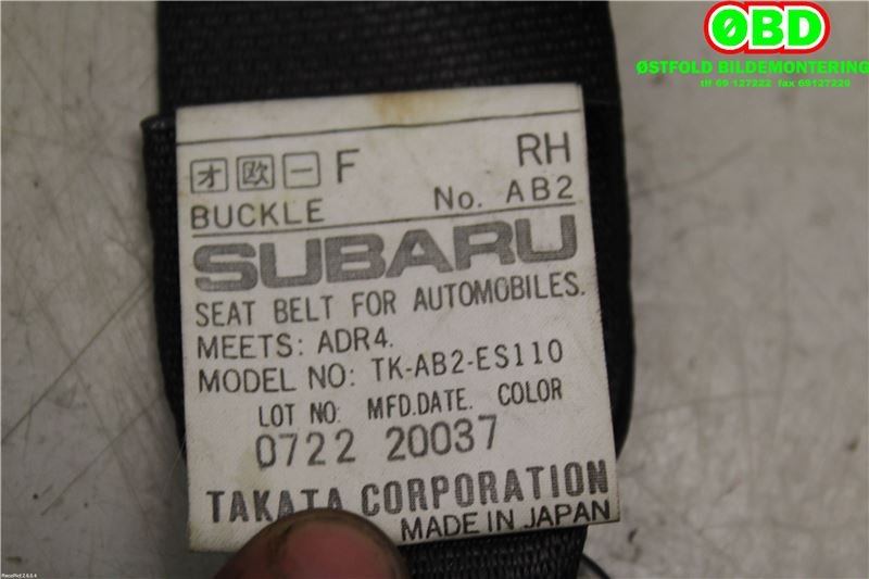 Airbag beltestrammer til Subaru Impreza 2001-2005 (Type II, Fase 1) (SUBARU IMPREZA|64622FE100NE|)
