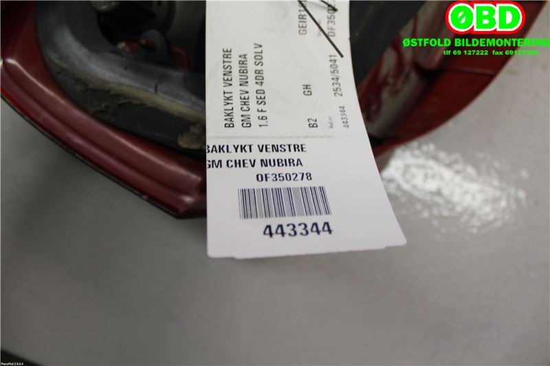 Baklykt høyre til Chevrolet Nubira 2005-->>  (CHEVROLET (KR)|96551224|)