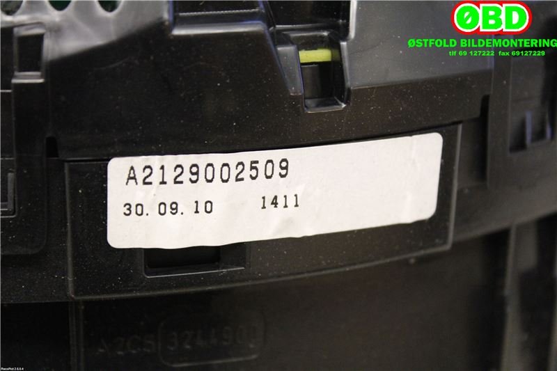 Instrumentpanel til Mercedes E-Klasse 2009-2013 (Fase 1) (W212) (W212) (MERCEDES|A 212 900 25 09|A 212 900 10 10|2129002509)