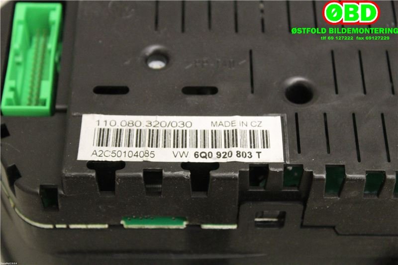 Instrumentpanel til VW Polo 2005-2009 (Type IV, Fase 2)  (VOLKSWAGEN|6Q0 920 803 T||6Q0920803T)