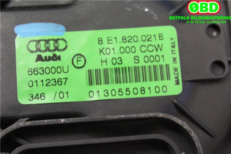 Varmeapparat motor til Audi A4 2001-2004 (Type II) (B6) (B6) (AUDI|8E1820021E||8E1820021B)