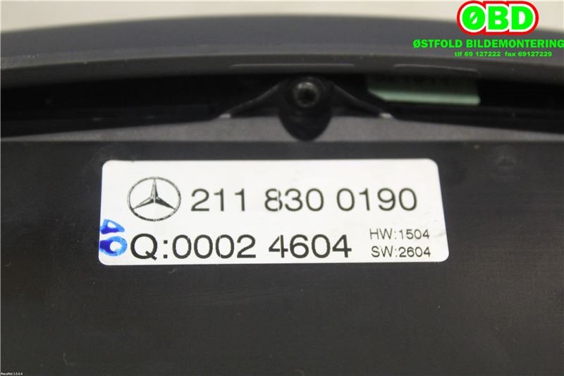 Varmeapparat betjening til Mercedes E-Klasse 2002-2006 (Fase 1) (W211) (W211) (MERCEDES|A 211 830 01 90|A 211 830 41 85|2118300190)