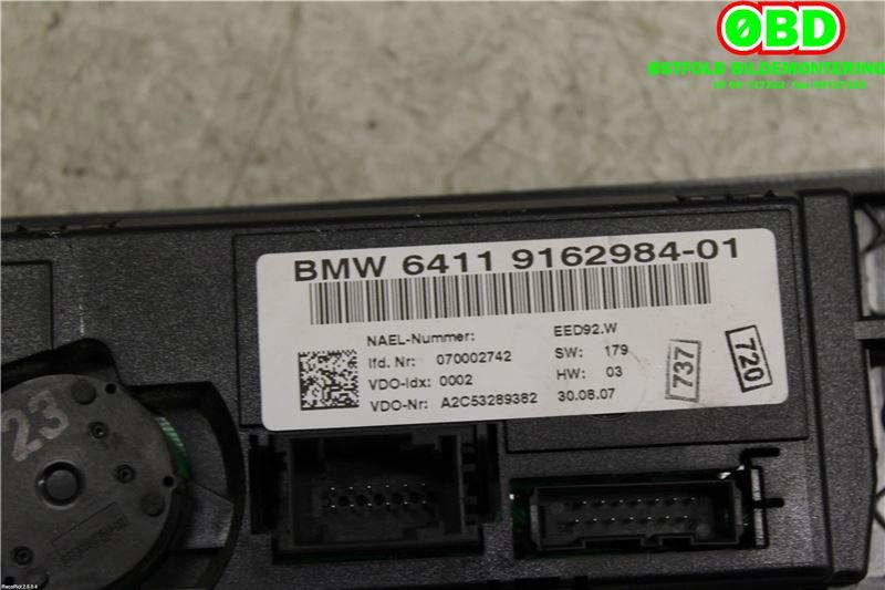 Varmeapparat betjening til BMW 3-Serie 2005-2011 (E90/E91/E92/E93) (E90/E91/E92/E93) (BMW|64 11 9 199 261||64119162984)