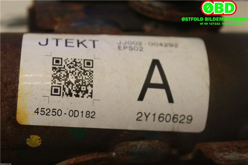 Rattaksel elektrisk servo til Toyota Yaris 2012-2014 (Type III, Fase 1)  (TOYOTA|4520A0D050|)