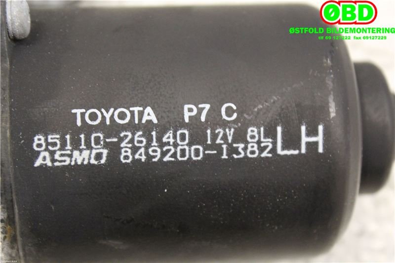 Viskermotor frontrute til Toyota Hiace 2007-2012 (Fase 3)  (TOYOTA|8511026140|8492001382)