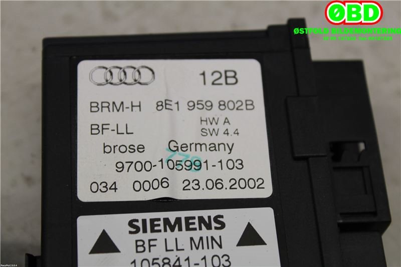 Ruteheis høyre foran til Audi A4 2001-2004 (Type II) (B6) (B6) (AUDI|8E1 959 802 G||8E1959802B)