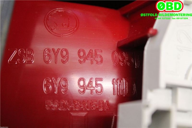 Baklykt venstre til Škoda Fabia 2000-2007 (Type I)  (SKODA|6Y9 945 111 B|)