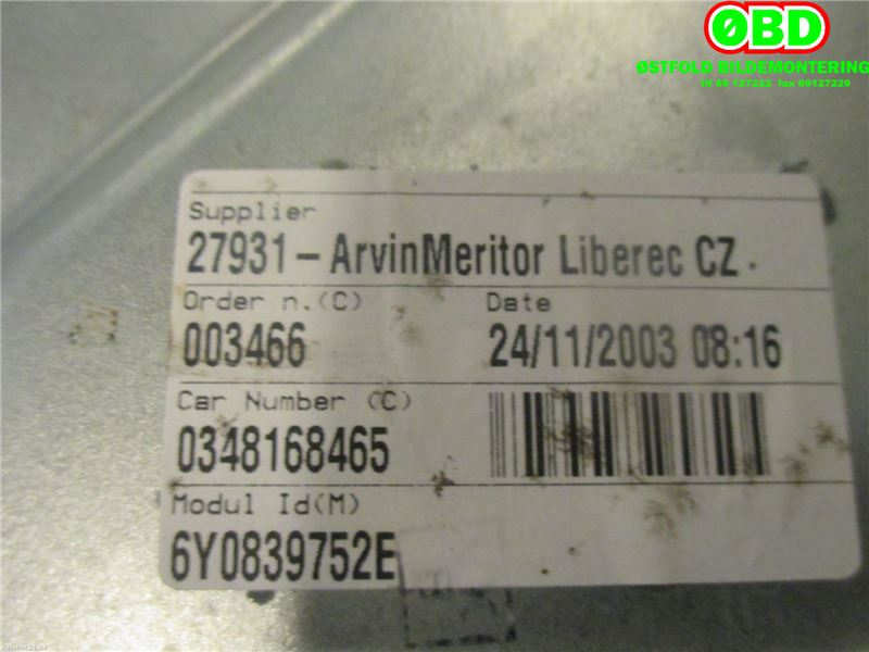 Ruteheis til Škoda Fabia 2000-2007 (Type I) (SKODA|6Y0 839 462|)