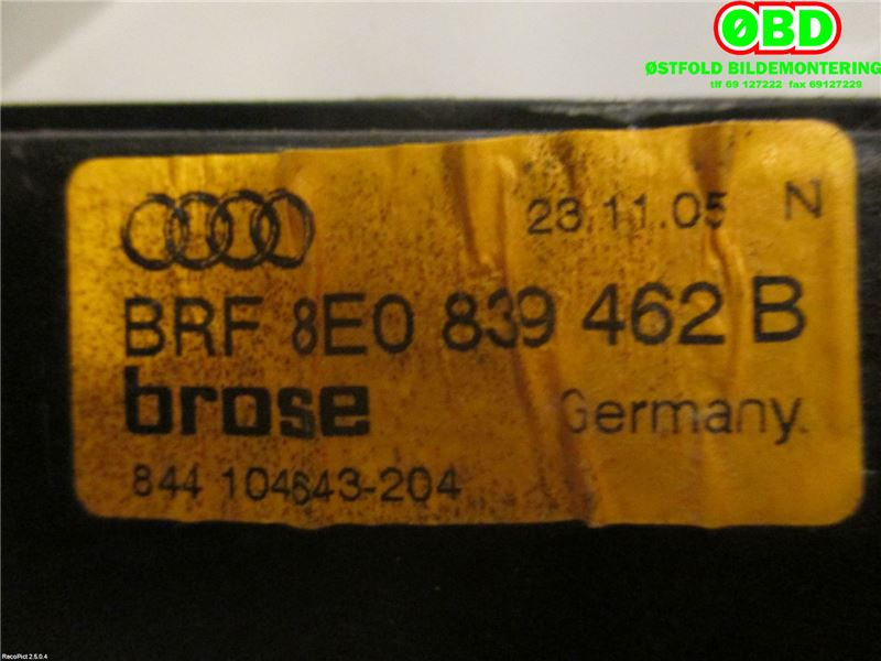 Ruteheis til Audi A4 2004-2008 (Type III) (B7) (B7) (AUDI|8E0839462C||8E0839462B)