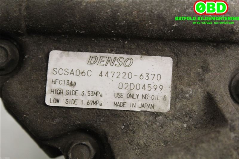 Aircondition kompressor til Toyota Verso 2002-2004 (COROLLA) (COROLLA) (TOYOTA|883201A491|4472206370|)
